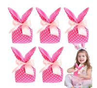 BASSE DE PASSAGE PASTERA, BASSE GOODIE EASQUA,Bunny Ears Candy Goodie Sacs - 5x touches cadeaux réutilisables avec, décorations de Pâques pour l'emballage