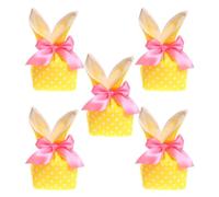 BASSE DE PASSAGE PASTERA, BASSE GOODIE EASQUA - Bunny Ears Candy Treat Sacs - 5x étapes cadeaux avec arc, fêtes favorise les décorations de Pâques pour les jouets pour les collations pour biscuits