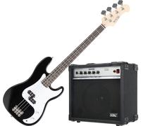 Basse Electrique Guitare 4 Cordes PB Preci-Style Set Amplificateur Ampli Noir