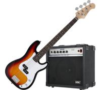 Basse Electrique Guitare 4 Cordes Preci-Style Set Amplificateur Ampli Sunburst