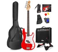 Basse Électrique - MAX - Gigkit - Kit Complet Ampli 40 Watts - Rouge - Accessoires Inclus