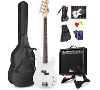 Basse Électrique - MAX - Max Gigkit - Kit Complet Ampli 40 Watts - Blanche - Accessoires Inclus
