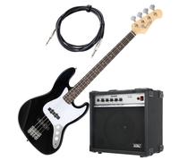 Basse Guitarre E-Bass Electrique JB-Style Jazz 4 Cordes Pack Ampli Combo Noir