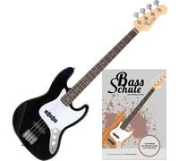 Basse Guitarre E-Bass Electrique JB-Style Jazz Bass 4 Cordes Long Scale Noir