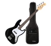 Basse Guitarre E-Bass Electrique JB-Style Jazz Bass 4 Cordes Pack Housse Noir