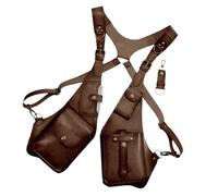 BASSE MÉDIÉvale - Antift ARM CUIR PU | Bandolera réglable sous le bras, sac pour hommes et femmes, étui de style Steampunk, sac de voyage sécurisé et activités aériennes, marron clair,