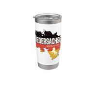 Basse-Saxe Allemagne Carte d'état rétro Souvenir vintage Gobelet isotherme en acier inoxydable double paroi