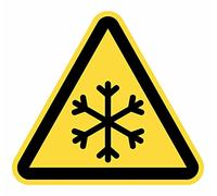 Basse Temperature Avertissement 15 unité de 4 cm Panneau Autocollant Triangle Jaune Risque Danger (4 cm, basse température)