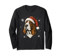 Basset Hound Chapeau de Père Noël drôle Mignon Chien Maman Papa Noël Manche Longue