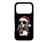 Basset Hound Chapeau de Père Noël Écharpe Lunettes de Soleil Amant Coque pour iPhone 17 Pro