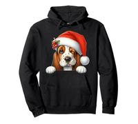 Basset Hound Chapeau de Père Noël pour Chien Maman Papa Sweat à Capuche