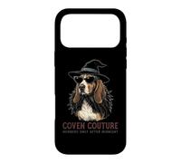 Basset Hound Chapeau de sorcière avec Lunettes de Soleil et Plumes Coque pour iPhone 17 Pro Max