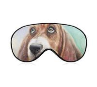 Basset Hound Chien Assis Masque De Sommeil Bandeau Réglable Super-Lisse Doux Masque Pour Les Yeux Couverture pour Hommes Femmes Voyage et Sieste