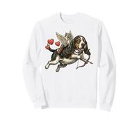Basset Hound Cupidon en Forme de cœur Volant pour la Saint-Valentin Sweatshirt