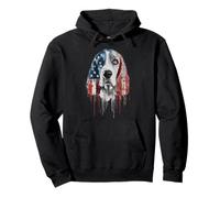 Basset Hound Dog Drapeau américain USA Drip Graffiti Patriotisme Sweat à Capuche