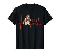 Basset Hound Dog My Heartbeat ECG Mes Chiens sont Mon Cardio T-Shirt
