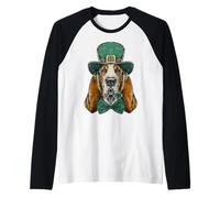 Basset Hound Dog St Patrick Jour Pattys Day Irlande Irlandaise Manche Raglan