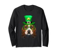 Basset Hound Dog St Patricks Day Leprechaun Lucky Shamrock Manche Longue