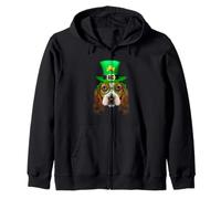 Basset Hound Dog St Patricks Day Leprechaun Lucky Shamrock Sweat à Capuche