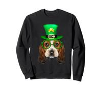 Basset Hound Dog St Patricks Day Leprechaun Lucky Shamrock Sweatshirt