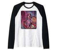 Basset Hound ensorcelé Zombie Fantôme, Mort-Vivant, Effrayant Manche Raglan