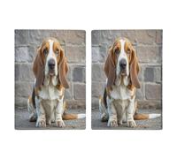 Basset Hound Étui de passeport ultra fin en cuir synthétique pour documents de voyage compact de qualité supérieure pour homme et femme