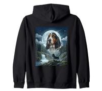 Basset Hound Howling to The Moon Meme Funny Dog Lover Sweat à Capuche