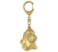 Basset Hound II - Porte-Clés Doré Avec Chien, Bijoux De Sac À Main, Lu