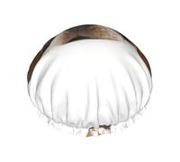 Basset Hound isolé,Bonnet de douche/bonnet de nuit double couche imperméable et élastique, bonnet de bain réutilisable