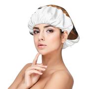 Basset Hound isolé,Bonnet de nuit en satin pour adulte - Bonnet de nuit élastique pour femme, couvre-cheveux de nuit