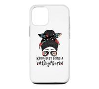 Basset Hound Kinda Busy Being A Dog Mom Funny Messy Bun Coque pour iPhone 12/12 Pro