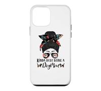 Basset Hound Kinda Busy Being A Dog Mom Funny Messy Bun Coque pour iPhone 12 Mini