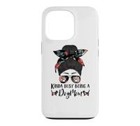 Basset Hound Kinda Busy Being A Dog Mom Funny Messy Bun Coque pour iPhone 13 Pro