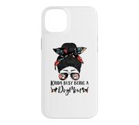Basset Hound Kinda Busy Being A Dog Mom Funny Messy Bun Coque pour iPhone 14 Plus