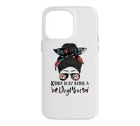 Basset Hound Kinda Busy Being A Dog Mom Funny Messy Bun Coque pour iPhone 14 Pro Max