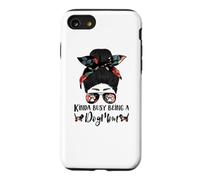 Basset Hound Kinda Busy Being A Dog Mom Funny Messy Bun Coque pour iPhone SE (2020) / 7/8