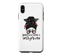 Basset Hound Kinda Busy Being A Dog Mom Funny Messy Bun Coque pour iPhone XS Max