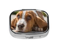 Basset Hound, Meta Pilulier à 2 compartiments, organiseur portable