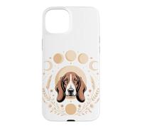 Basset Hound Moon Phases Boho Dog Lover Owner Coque pour iPhone 15 Plus