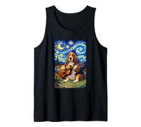 Basset Hound Playing Guitar Whimsical Art Dog Music Camping Débardeur