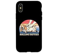 Basset Hound Rolling Fatties Pun Blague pour Amoureux des Chiens Coque pour iPhone X/XS