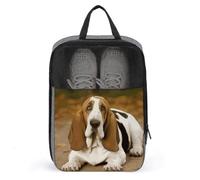 Basset Hound Sac à chaussures de voyage résistant à l'eau avec fermeture éclair, gris, taille unique, moderne, gris, Taille unique, Moderne