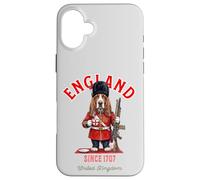 Basset Hound T-Shirt pour Chien Motif Drapeau Anglais Coque pour iPhone 16 Plus