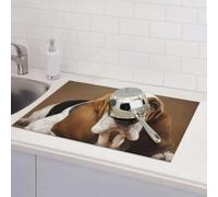Basset Hound Tapis de séchage pour comptoir de cuisine absorbant en microfibre réversible lavable 45,7 x 61 cm Facile à nettoyer pour la décoration de la maison, de la cuisine, de la salle à manger