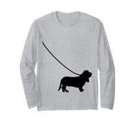Bassett Hound on a Leash - Chien Maman Papa Mignon Drôle Manche Longue