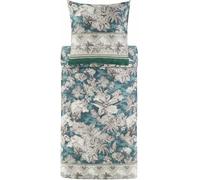 Bassetti BOBOLI 9329896 Parure de lit avec 1 taie d'oreiller 100% Satin de Coton Vert V1 135 x 200 cm + 1 taie d'oreiller 80 x 80 cm