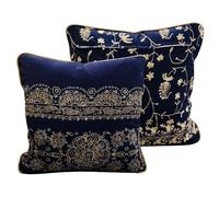 Bassetti Brenta 9326089 Housse de Coussin pour Linge de Table 100% Coton Bleu B1 40 x 40 cm