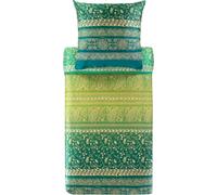 Bassetti Brenta 9327396 Parure de lit avec 1 taie d'oreiller 100% Satin de Coton Vert V1 Dimensions 155 x 220 cm + 1 taie d'oreiller 80 x 80 cm