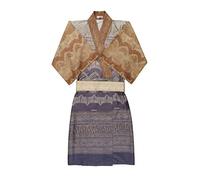 Bassetti BRUNELLESCHI 9285998 Kimono 100% Satin de Coton de Couleur Gris v.G6 Taille S-M