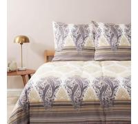 Bassetti Fiesole 9327165 Parure de lit + 1 taie d'oreiller 100% Satin de Coton, Couleur Gris G1, édition limitée, Dimensions : 135 x 200 cm + 80 x 80 cm